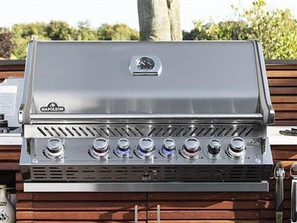 Barbacoa de gas empotrable Napoleon Prestige Pro 665 , acero inoxidable, 4 quemadores + zona de cocción + quemador trasero + ahumador - Tactic Bikes