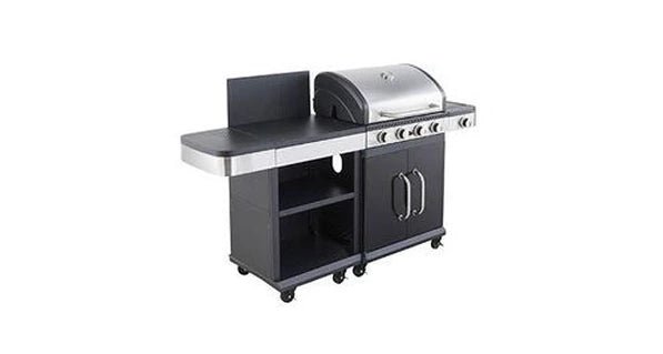 Barbacoa Maison et Styles: barbacoa de gas de 4 quemadores y plancha con mesa auxiliar - Fidji - Tactic Bikes