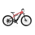Bicicleta de montaña eléctrica Duotts E29 - Motor Bafang de 250 W, batería de 48 V y 13,5 Ah, suspensión total, neumáticos de 27,5 pulgadas, frenos hidráulicos, color rojo y negro - Tactic Bikes