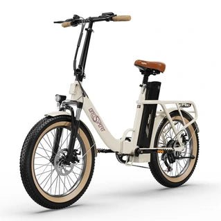 Bicicleta eléctrica OneSport OT16 - 2 - Ruedas de 20", motor de 250 W, batería de 48 V y 17 Ah, autonomía de 60 km, frenos de disco - Blanco roto - Tactic Bikes