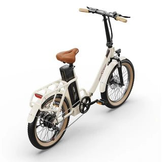 Bicicleta eléctrica OneSport OT16 - 2 - Ruedas de 20", motor de 250 W, batería de 48 V y 17 Ah, autonomía de 60 km, frenos de disco - Blanco roto - Tactic Bikes