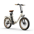 Bicicleta eléctrica OneSport OT16 - 2 - Ruedas de 20", motor de 250 W, batería de 48 V y 17 Ah, autonomía de 60 km, frenos de disco - Blanco roto - Tactic Bikes