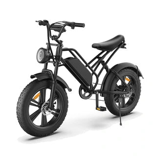 Bicicleta eléctrica YONIS Fat Bike 750W 48V 18AH con pantalla LED y neumáticos de 20 pulgadas, color negro - Tactic Bikes