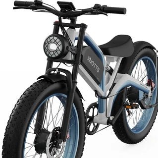 Bicicleta eléctrica YONIS Fat Bike 750W 48V 18AH con pantalla LED y neumáticos de 20 pulgadas, color negro - Tactic Bikes
