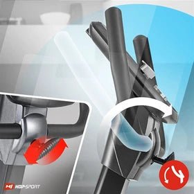 Bicicleta estática semirreclinada Hop - Sport HS - 070L Helix con Bluetooth y aplicación, 16 niveles de resistencia, volante de inercia de 18,5 kg, asiento ajustable y ordenador. - Tactic Bikes