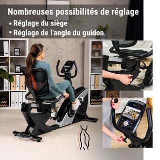 Bicicleta estática semirreclinada Hop - Sport HS - 070L Helix con Bluetooth y aplicación, 16 niveles de resistencia, volante de inercia de 18,5 kg, asiento ajustable y ordenador. - Tactic Bikes