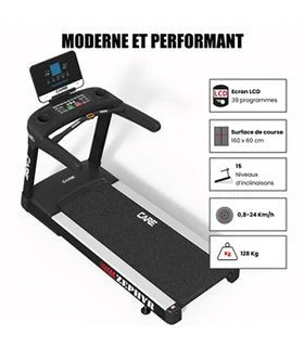Cinta de correr Care Treadmill Professional - 24 km/h - ZEPHYR - Tactic Bikes