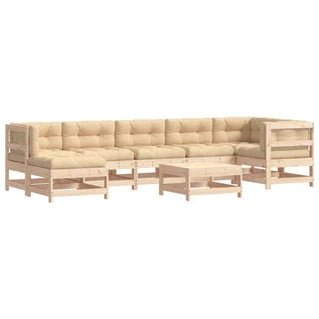 Conjunto de muebles de jardín vidaXL, conjunto modular de muebles de jardín de madera maciza, beige, 8 piezas x 62 x 70,5 cm, para 8 personas - Tactic Bikes