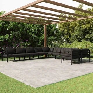 Conjunto de muebles de jardín vidaXL de 10 piezas con cojines, muebles de terraza y patio, de aluminio, 3107827 - Tactic Bikes