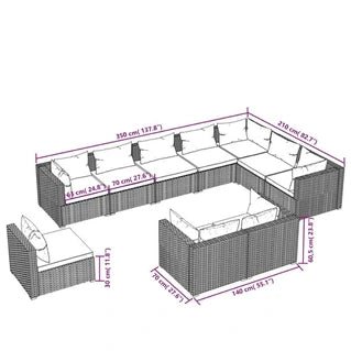 Conjunto de muebles de jardín vidaXL, modular beige para 10 personas, 10 piezas, 70 x 70 x 60,5 cm, resina trenzada - Tactic Bikes