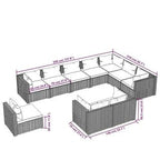 Conjunto de muebles de jardín vidaXL, modular beige para 10 personas, 10 piezas, 70 x 70 x 60,5 cm, resina trenzada - Tactic Bikes