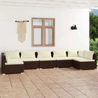 Conjunto de muebles de jardín vidaXL , resina de mimbre beige, 7 piezas x 70 x 60,5 cm, para 7 personas - Tactic Bikes