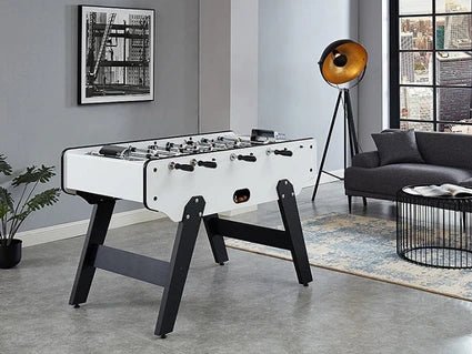 Futbolín de estilo industrial Vente - Unique en MDF - An. 153 x Pr. 77,6 x Al. 96 cm - Blanco - SUAREZ - Tactic Bikes