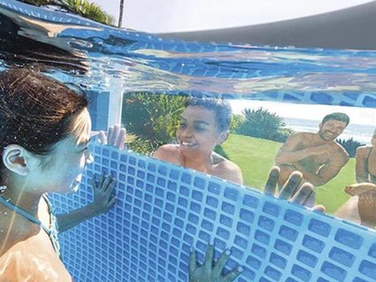 Kit Piscina Tubular Redonda Intex Prism Frame Ventana Transparente 4,88 x 1,22 m + Kit de Mantenimiento - Tactic Bikes