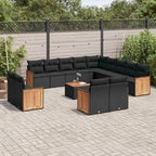 Muebles de jardín vidaXL 14 - delige Loungeset con sillas de ratán sintético negro3260613 - Tactic Bikes