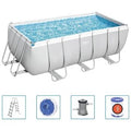 Piscina enterrada o semienterrada Bestway, conjunto de piscina rectangular de acero 412x201x122 cm, piscina elevada, piscina de estructura, conjunto de piscina - Tactic Bikes