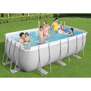 Piscina enterrada o semienterrada Bestway, conjunto de piscina rectangular de acero 412x201x122 cm, piscina elevada, piscina de estructura, conjunto de piscina - Tactic Bikes