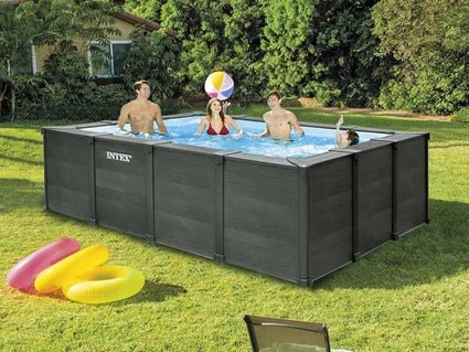 Piscina Tubular Intex , Piscina Tubular Rectangular Grafito, 4,00 x 3,00 x 1,24 m - Tactic Bikes