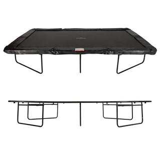 Trampolín de jardín rectangular Jump4fun XXL 518 x 305 cm - Modelo familiar - con red de seguridad, lona protectora y escalera - Tactic Bikes